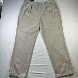 Polo Ralph Lauren Andrew Pants Mens 38x34 Beige Pleated Cotton Chino